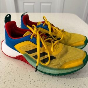 Adidas Kids' Yellow and Blue Sneakers